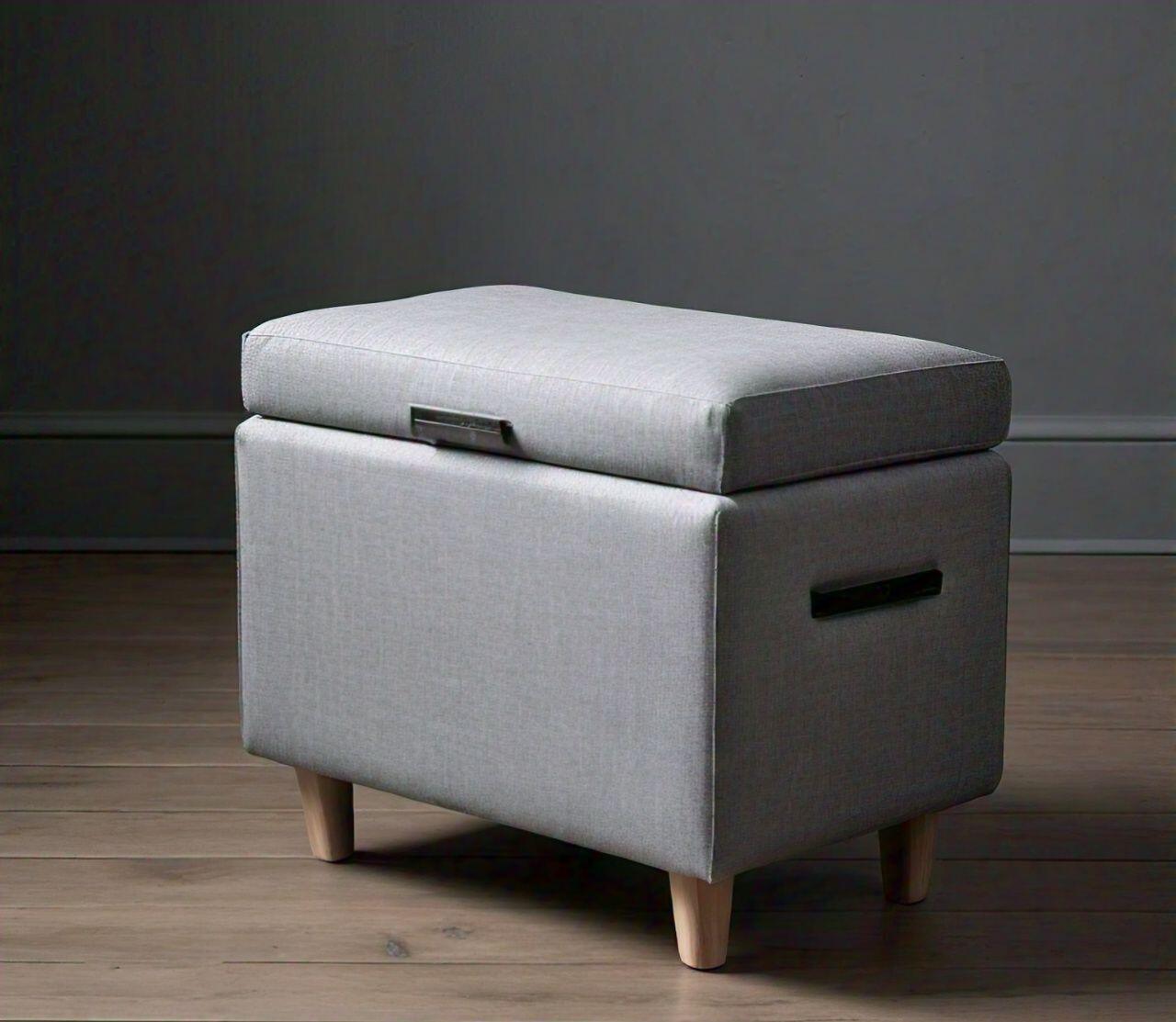 Grey Storage Footstool